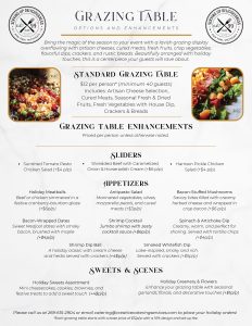 Holiday Grazing Table Menu 2025 Holiday Grazing Table Menu 2025
