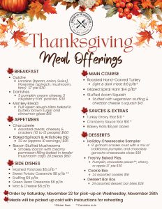 Thanksgiving Menu